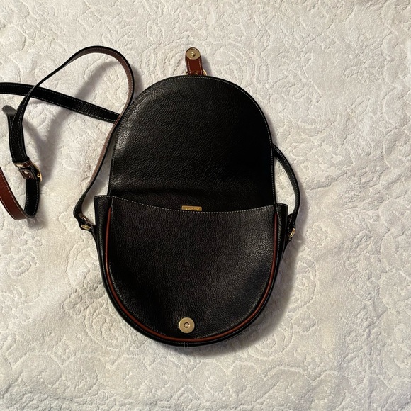 Vintage Bally Italy two-tone Leather Crossbody Flap Bag 7x11 - Picture 3 of 8